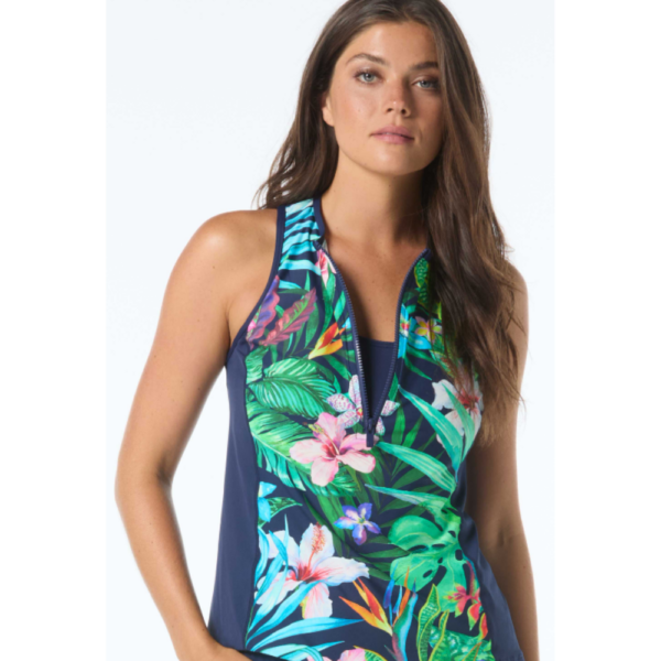 Beach House Sport Tropical Paradise Racer Tankini H9F951