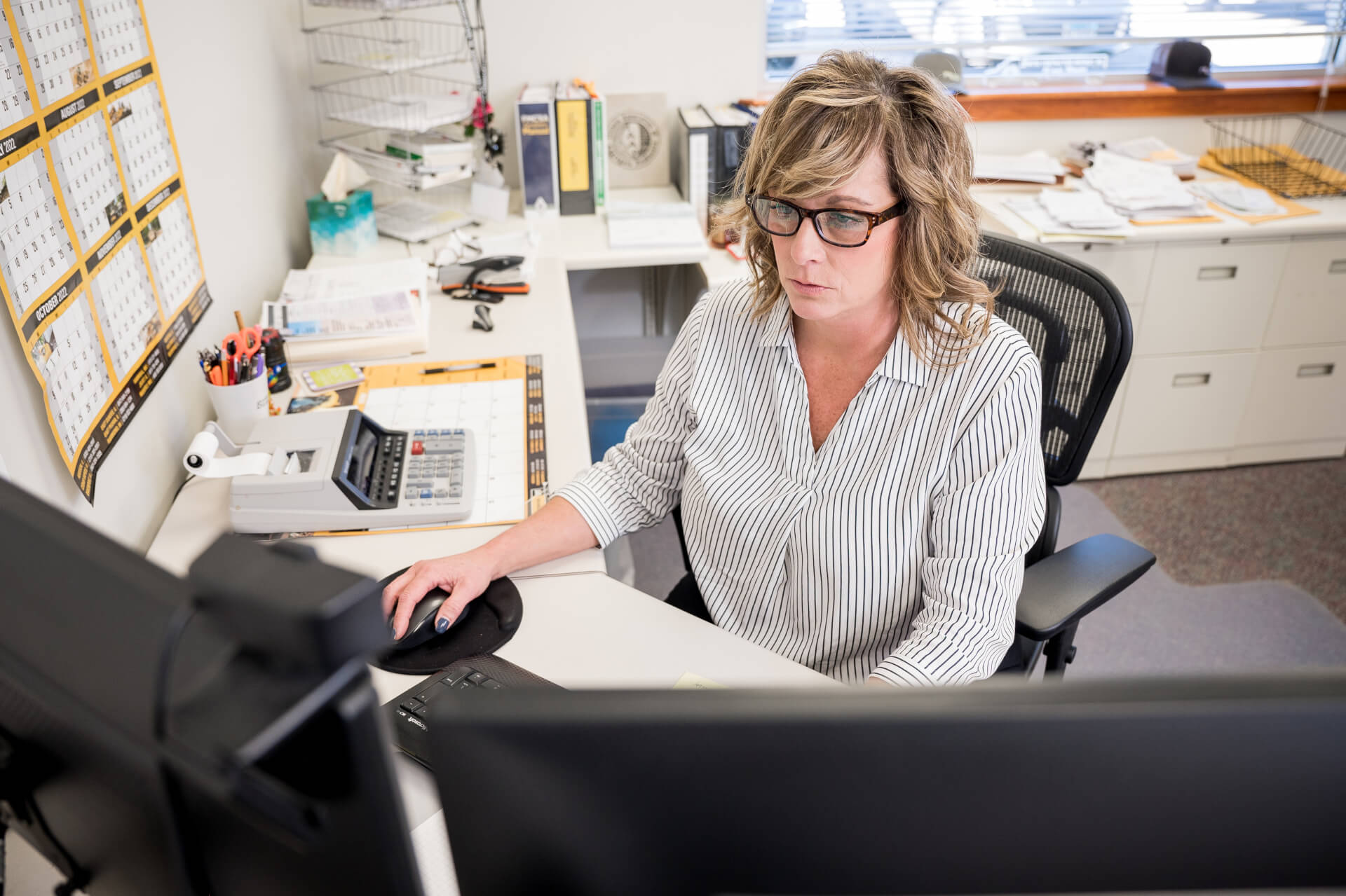 Woman working at desk